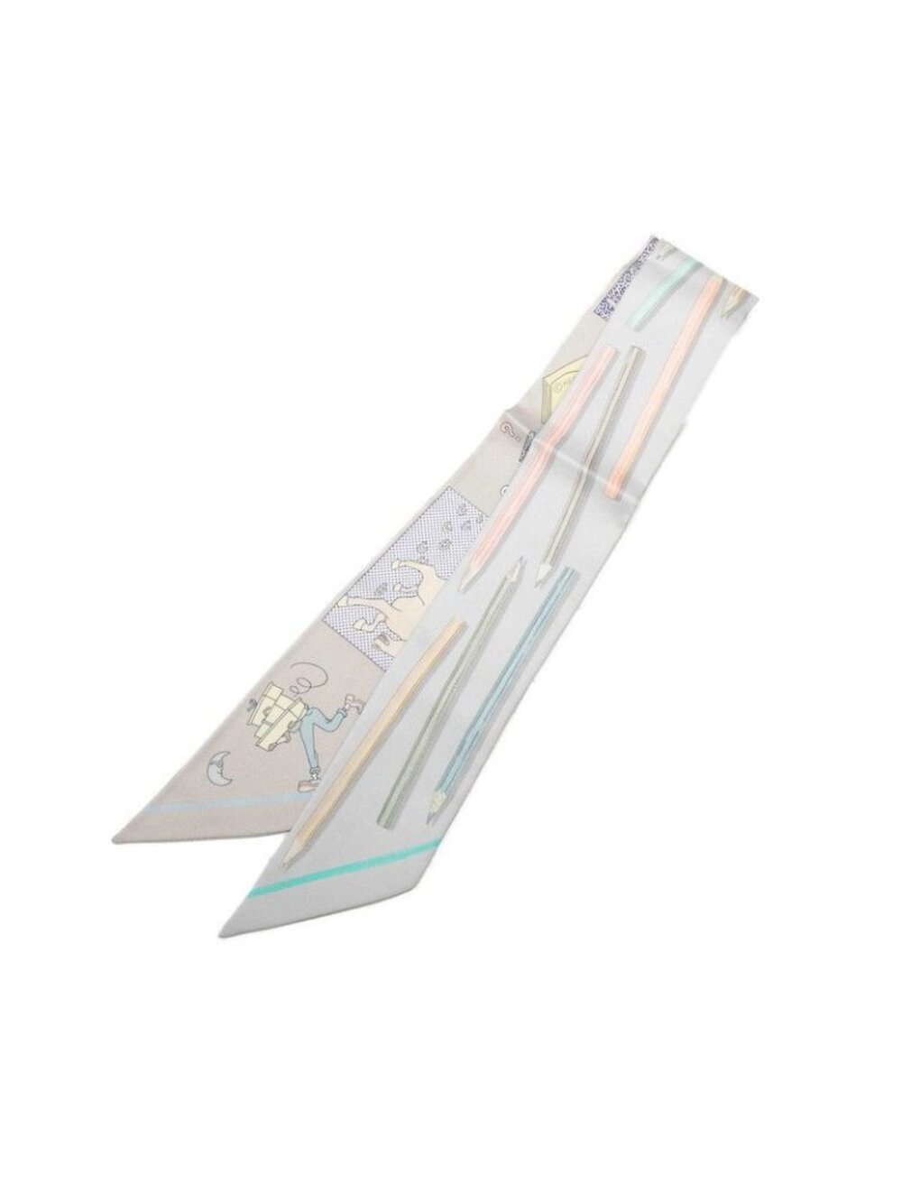 Hermes Twilly a Vos Crayons Now Get Out Your Colored Pencils Scarf Gray